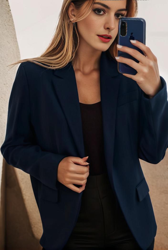 sophisticated split front blazer with long sleeves 107243