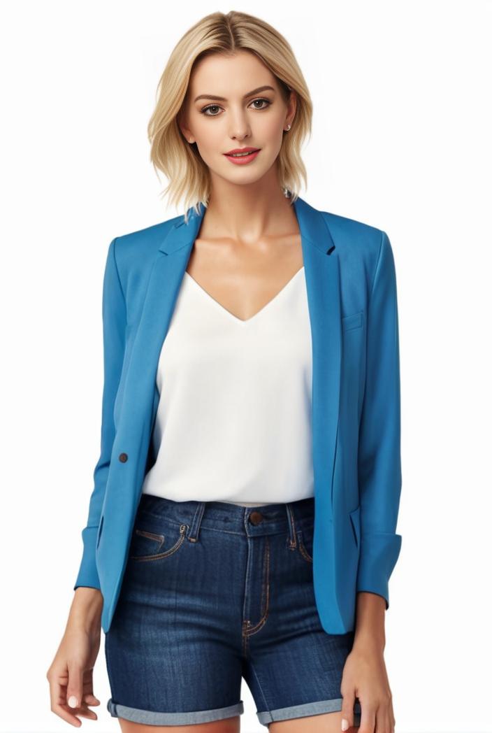 sophisticated split front blazer with long sleeves 107244