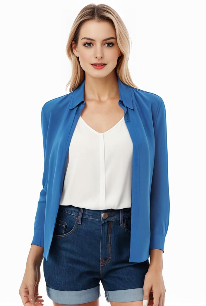 sophisticated split front blazer with long sleeves 107245