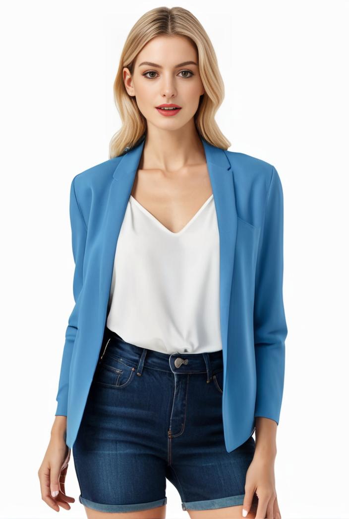 sophisticated split front blazer with long sleeves 107246