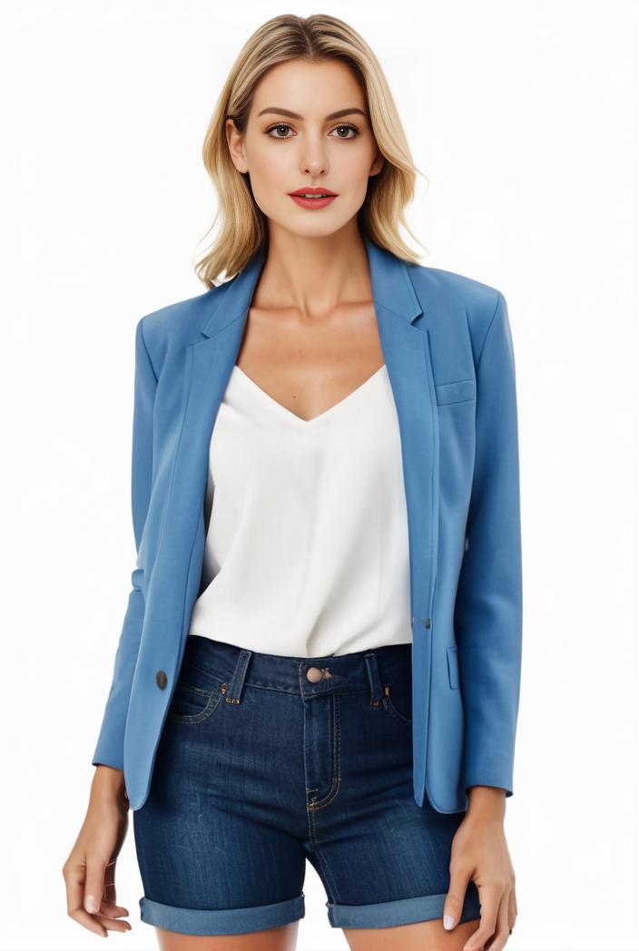 sophisticated split front blazer with long sleeves 107247