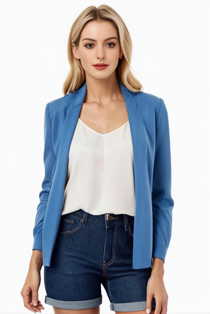 sophisticated split front blazer with long sleeves 107248