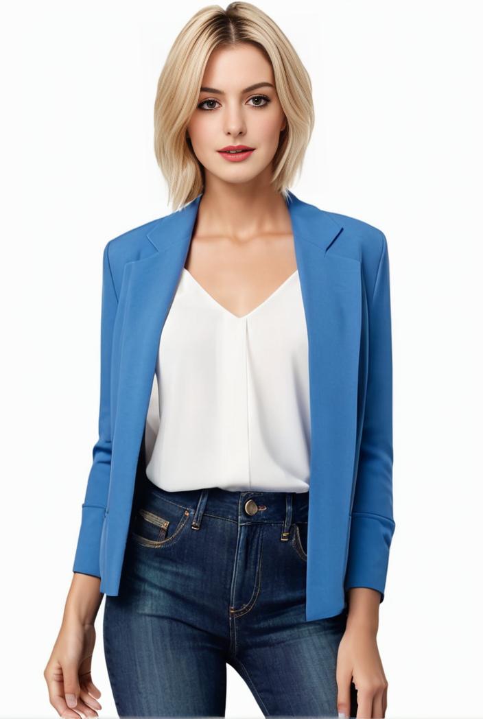 sophisticated split front blazer with long sleeves 107249