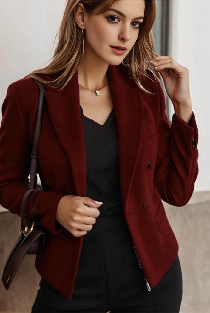 sophisticated split front blazer with long sleeves 107253