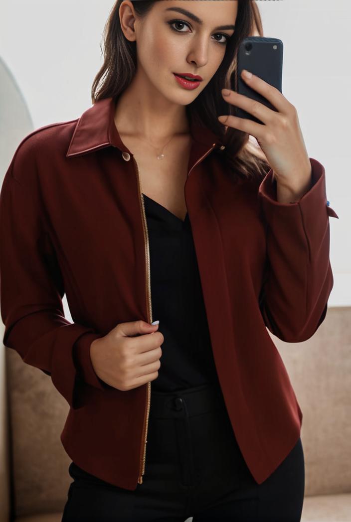 sophisticated split front blazer with long sleeves 107259