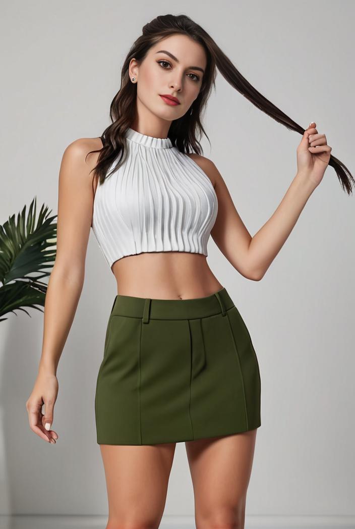 y2k kpop style denim skirt with double button closure and flap pockets 114771