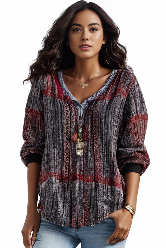 plus size boho top women s plus allover paisley print half sleeve v neck slight stretch top 108210