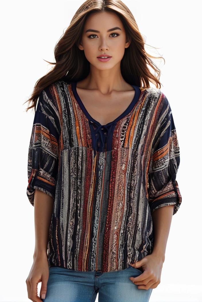 plus size boho top women s plus allover paisley print half sleeve v neck slight stretch top 108212