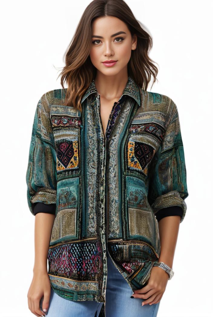 plus size boho top women s plus allover paisley print half sleeve v neck slight stretch top 108213