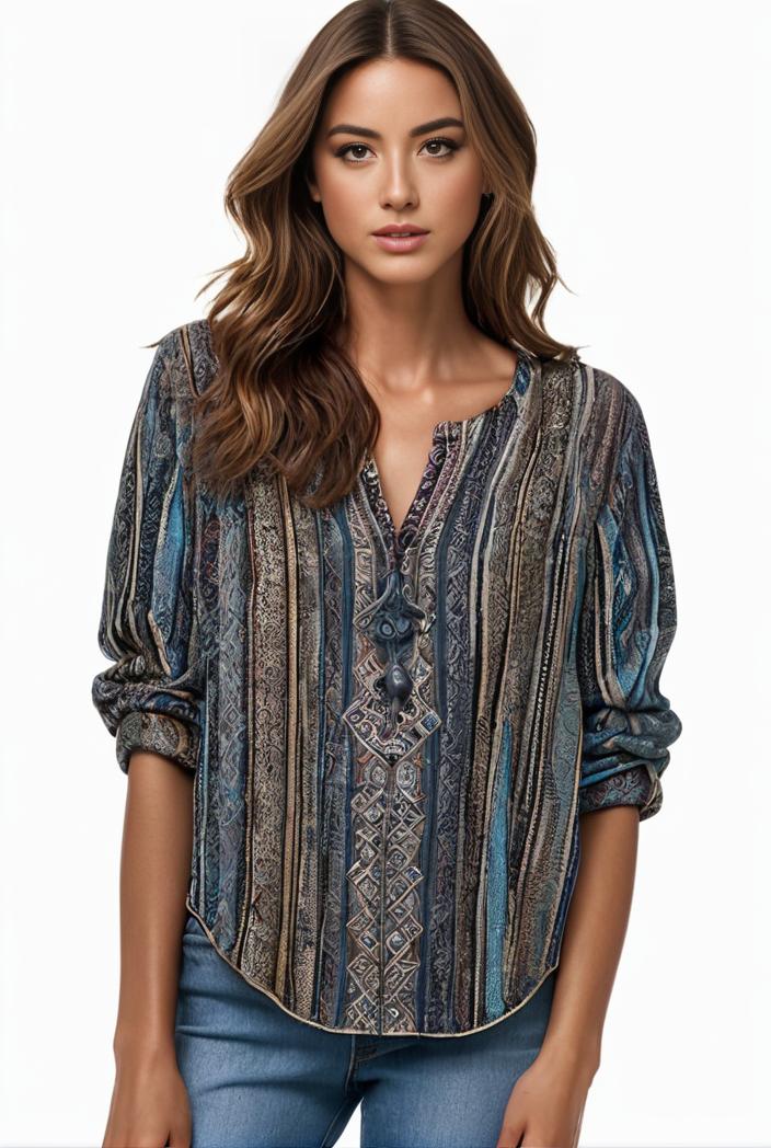 plus size boho top women s plus allover paisley print half sleeve v neck slight stretch top 108214