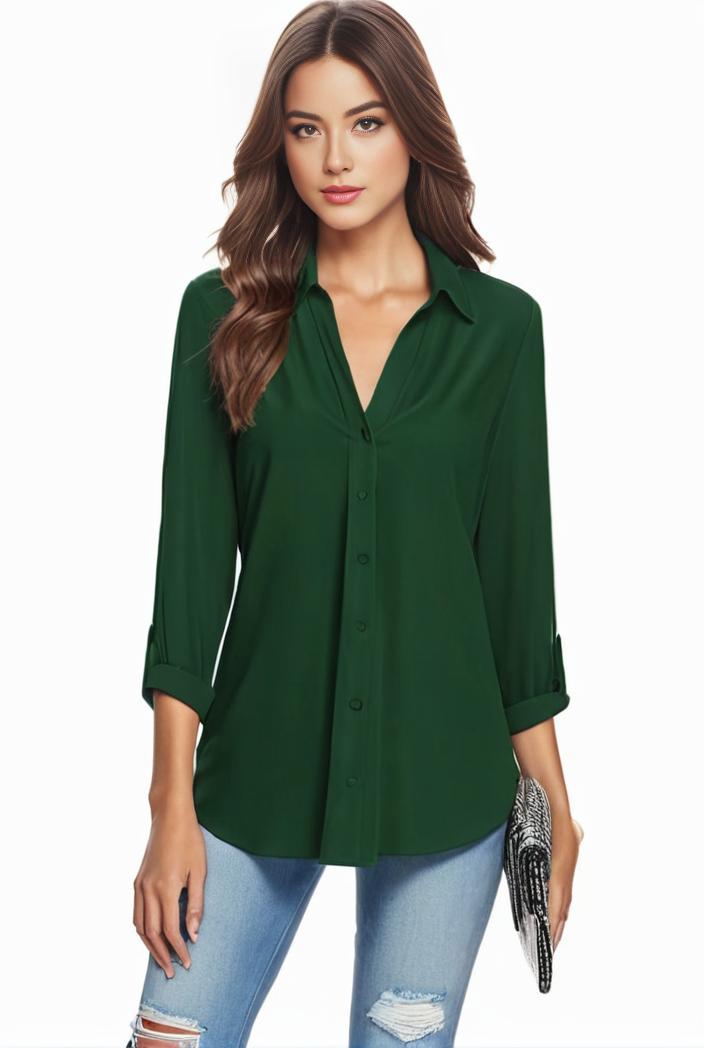 plus size casual blouse women s plus solid half sleeve turn down collar tunic top 108247