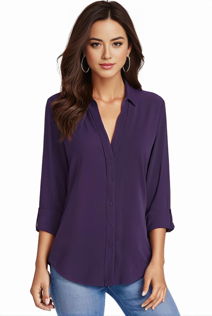 plus size casual blouse women s plus solid half sleeve turn down collar tunic top 108257