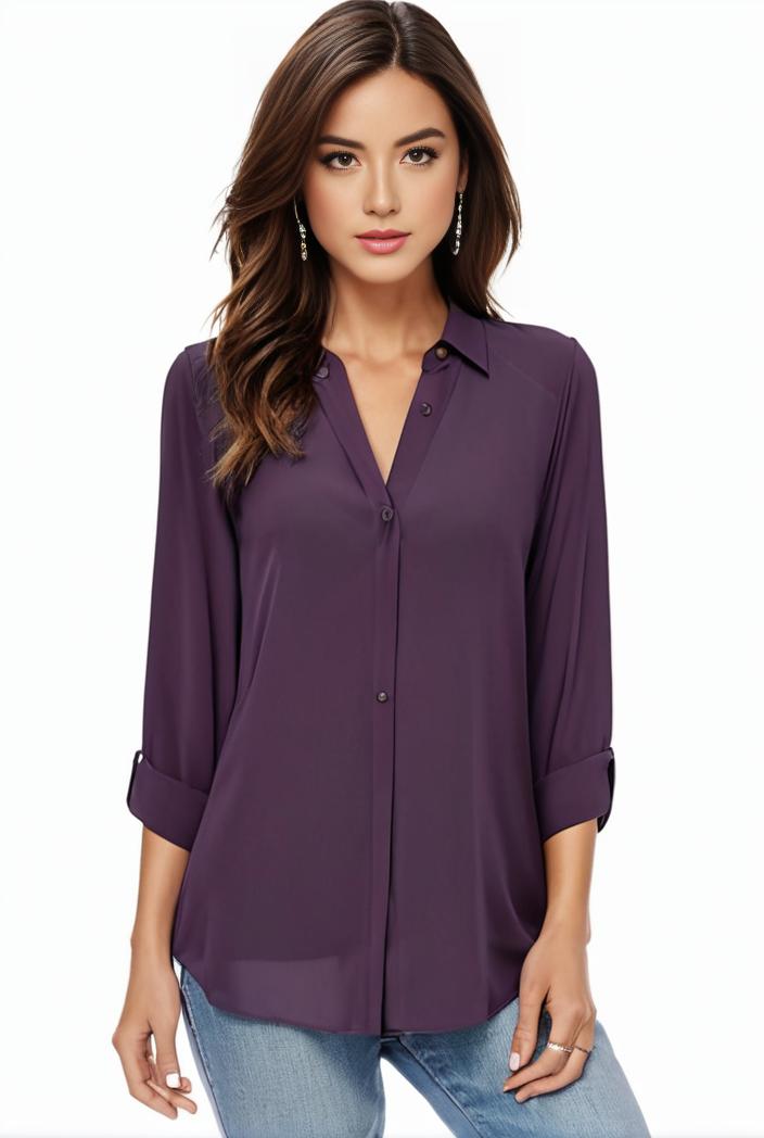 plus size casual blouse women s plus solid half sleeve turn down collar tunic top 108256