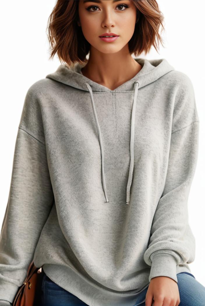 plus size casual hoodie women s plus solid ribbed long sleeve slight stretch hoodie drawstring sweatshirt 108333