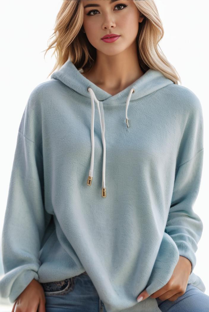 plus size casual hoodie women s plus solid ribbed long sleeve slight stretch hoodie drawstring sweatshirt 108358