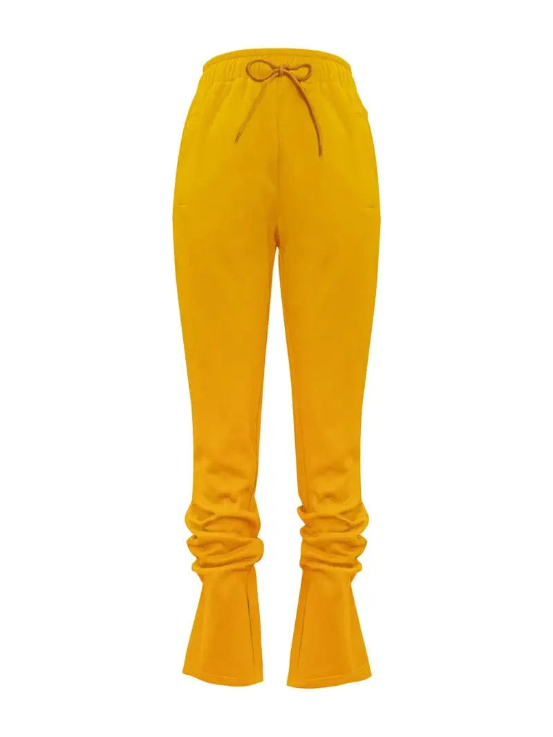 Long Drawstring Pants with Dual Pockets for Women's Fall & Winter Wear