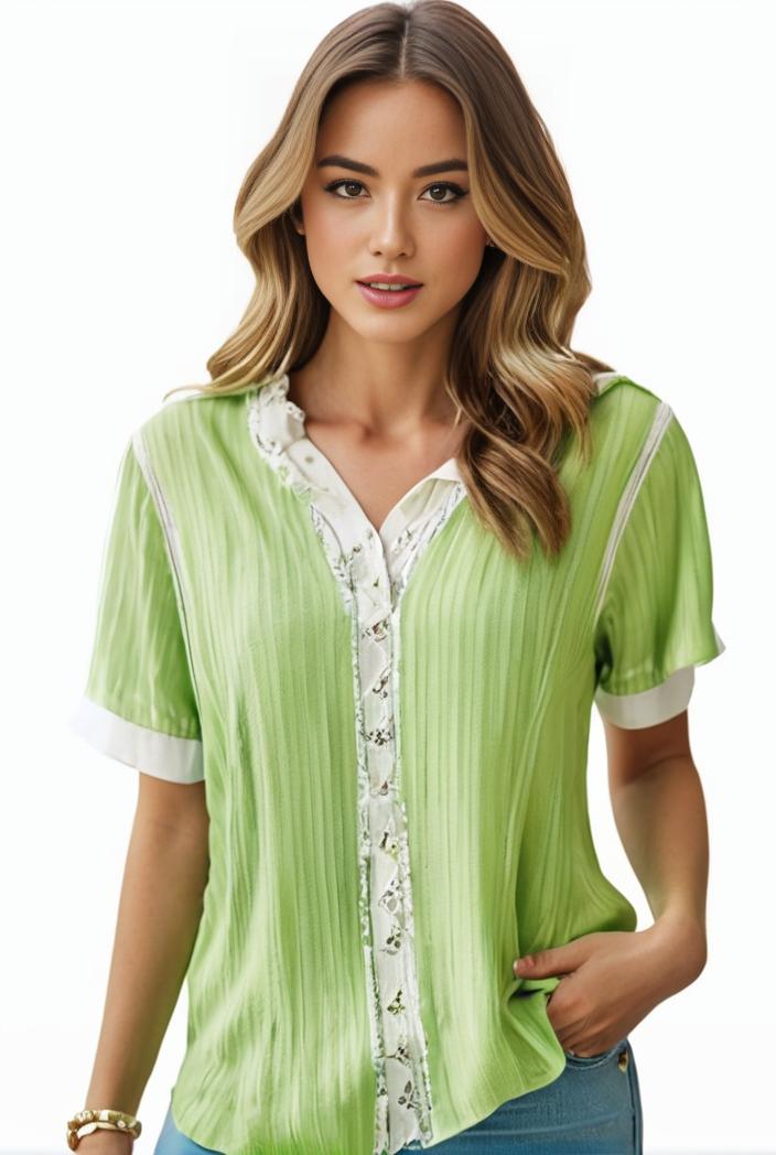 plus size elegant blouse women s plus solid contrast lace ribbed puff sleeve v neck shirt top 109215