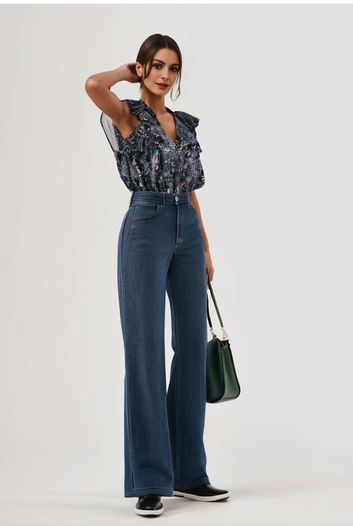 relaxed fit blue denim romper with slant pockets distressed denim coverall stylish women s denim outfit 114847