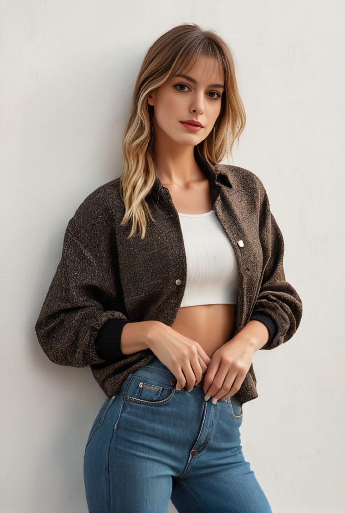 sequin bomber jacket with zipper closure and long sleeves stylish women s outerwear 116630