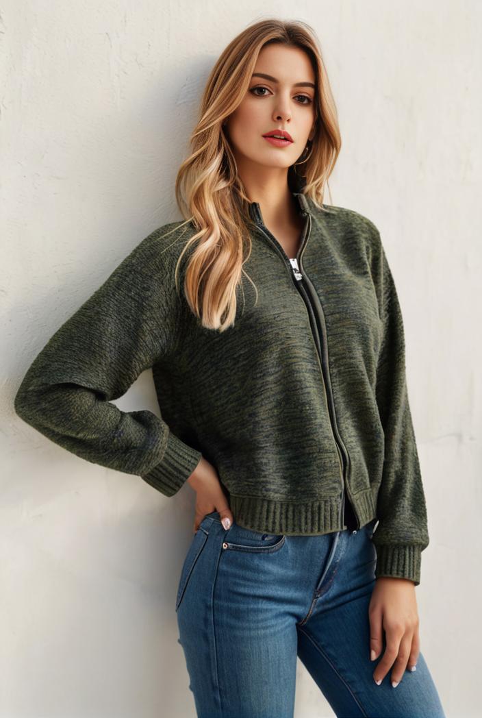 sequin bomber jacket with zipper closure and long sleeves stylish women s outerwear 116645