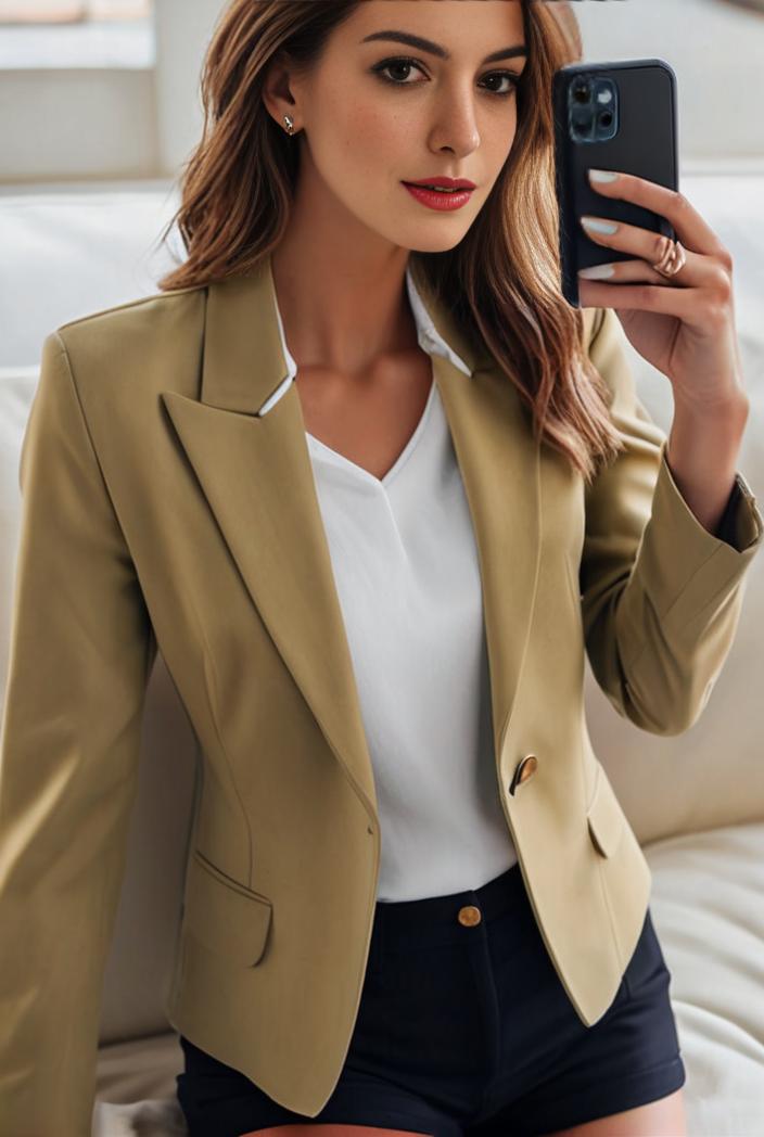 sophisticated split front blazer with long sleeves 120564