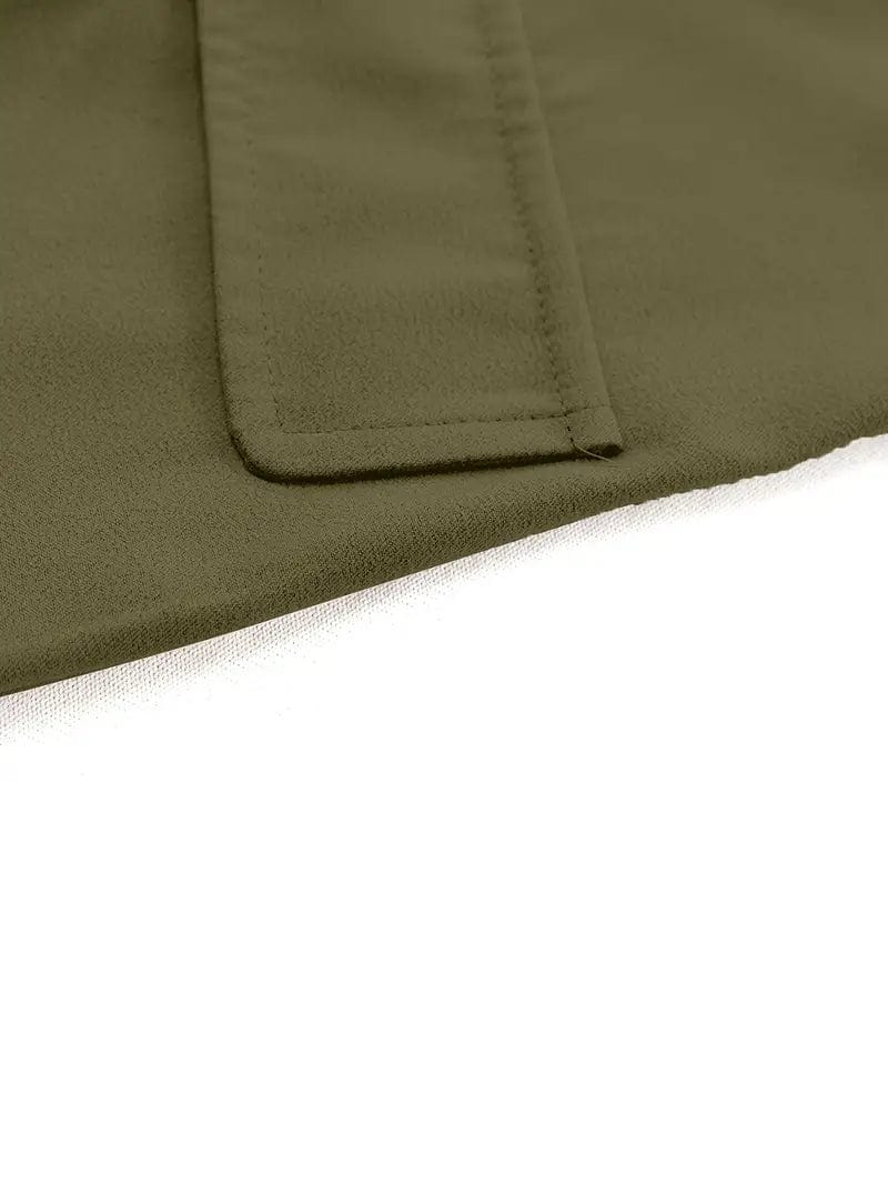 Solid Open Front Blazer with Button Detail - Women's Stylish Work Outerwear