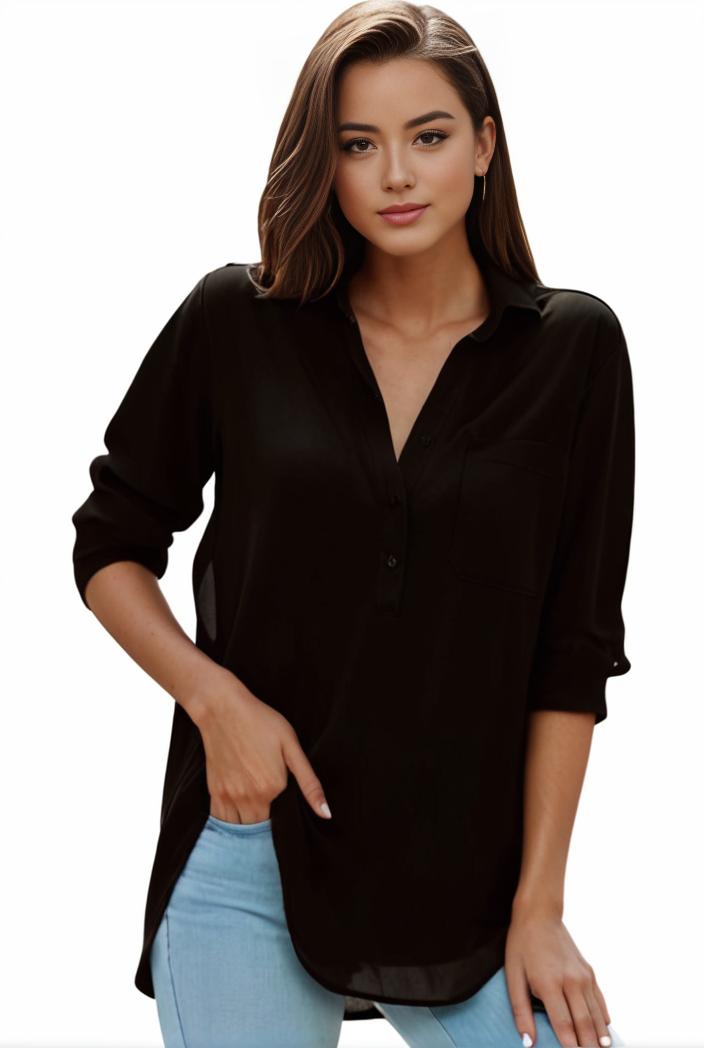 plus size formal shirt women s plus plain long sleeve turn down collar button up workwear shirt 110623