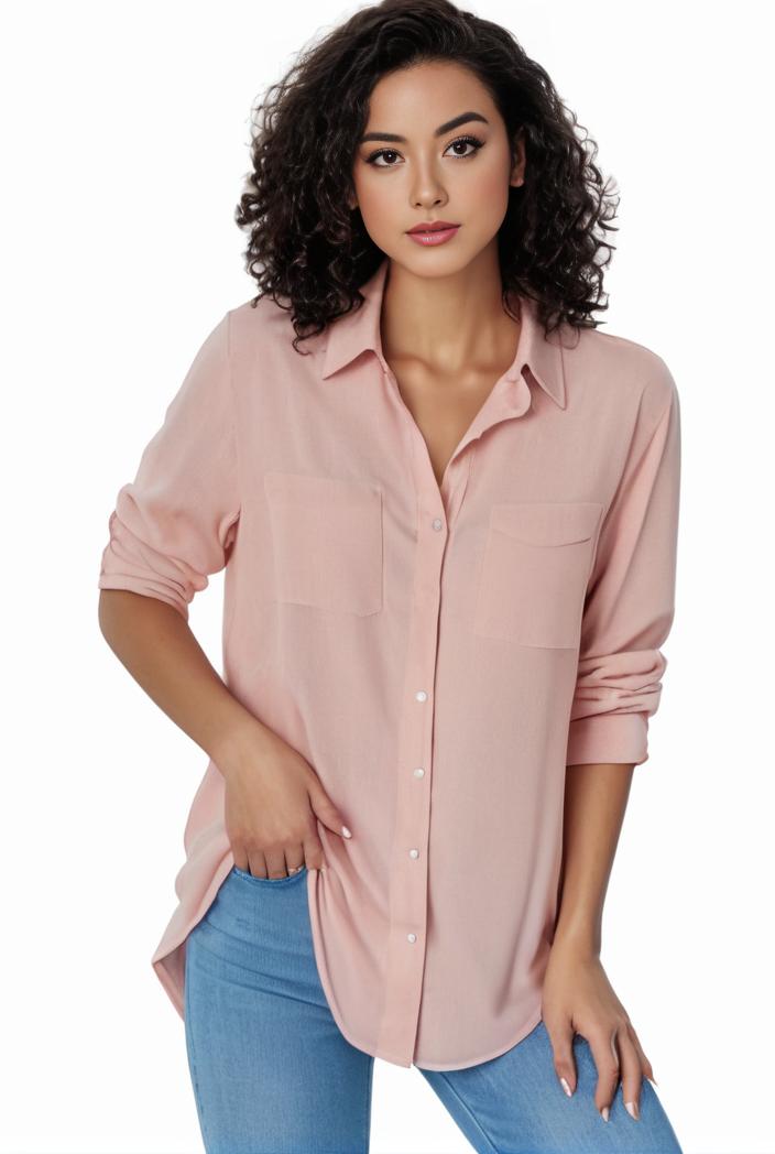 plus size formal shirt women s plus plain long sleeve turn down collar button up workwear shirt 110629