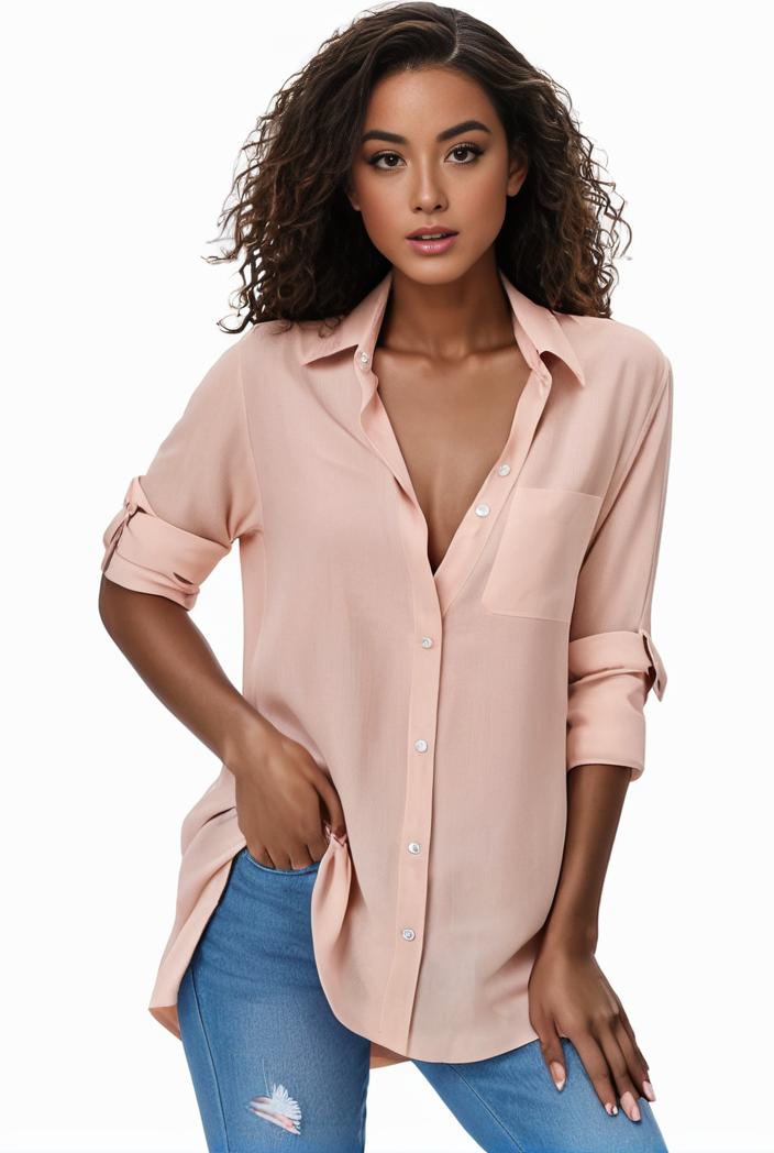plus size formal shirt women s plus plain long sleeve turn down collar button up workwear shirt 110634
