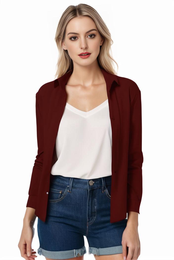 women s solid open front blazer with long sleeves for office wear 127525