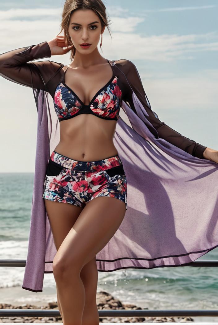 3 pieces sexy print bikini women high waist swimsuit cover up swimwear female lady bathing suit swimming summer beachwear 128378