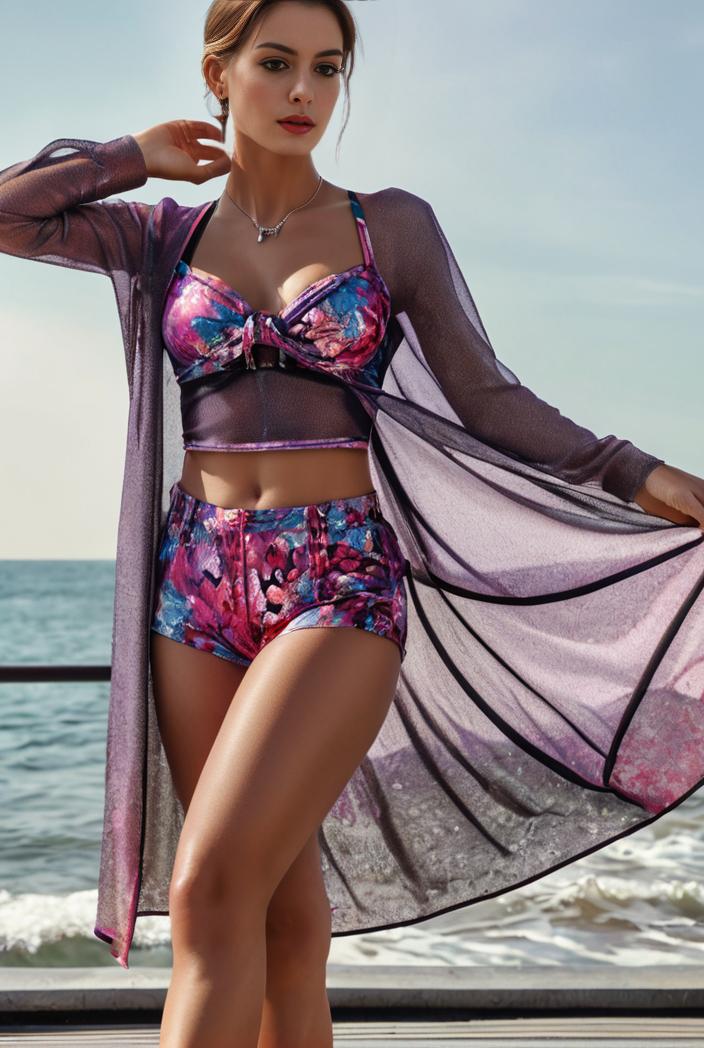 3 pieces sexy print bikini women high waist swimsuit cover up swimwear female lady bathing suit swimming summer beachwear 128381
