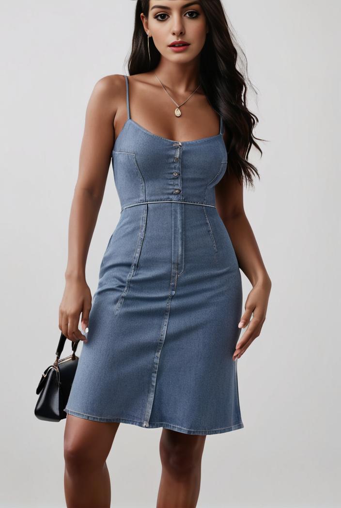 blue denim jumpsuit with distressed ripped details for women 129271