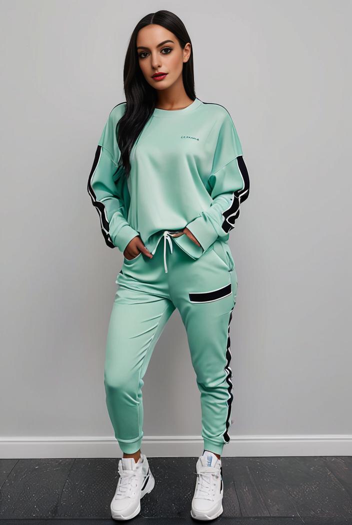 casual drawstring pants and hoodie combo set for women 131873
