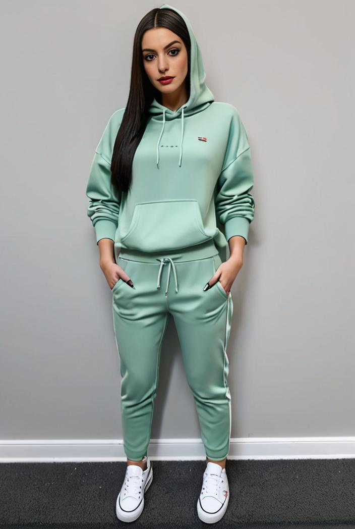 casual drawstring pants and hoodie combo set for women 131876