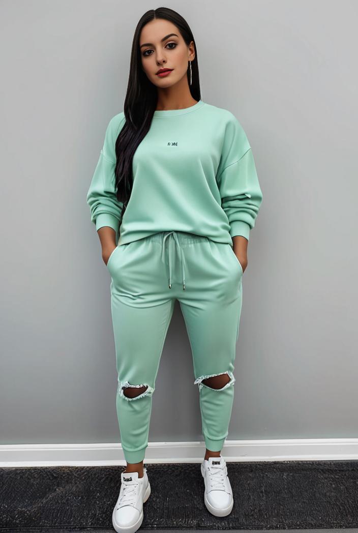 casual drawstring pants and hoodie combo set for women 131878