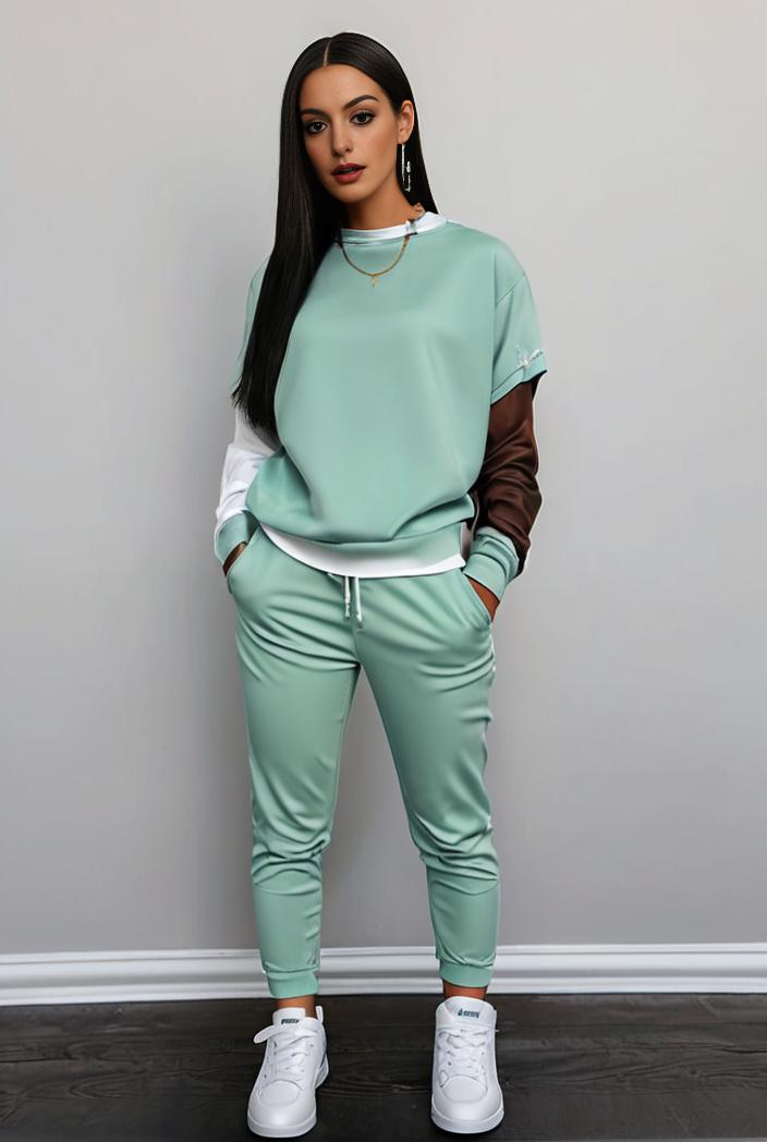 casual drawstring pants and hoodie combo set for women 131880