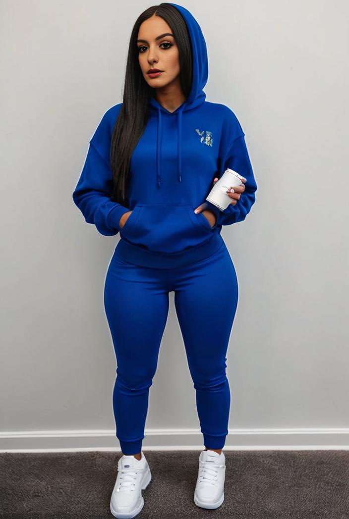 casual drawstring pants and hoodie combo set for women 131882