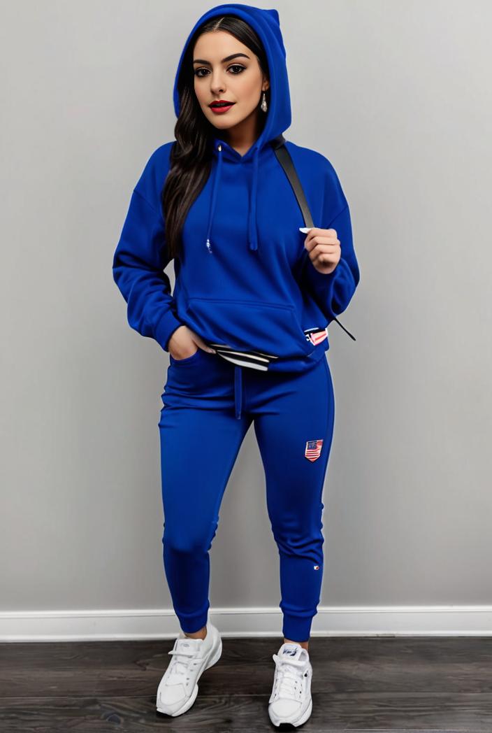 casual drawstring pants and hoodie combo set for women 131883