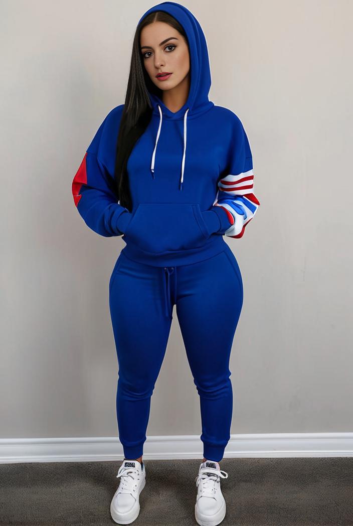 casual drawstring pants and hoodie combo set for women 131885