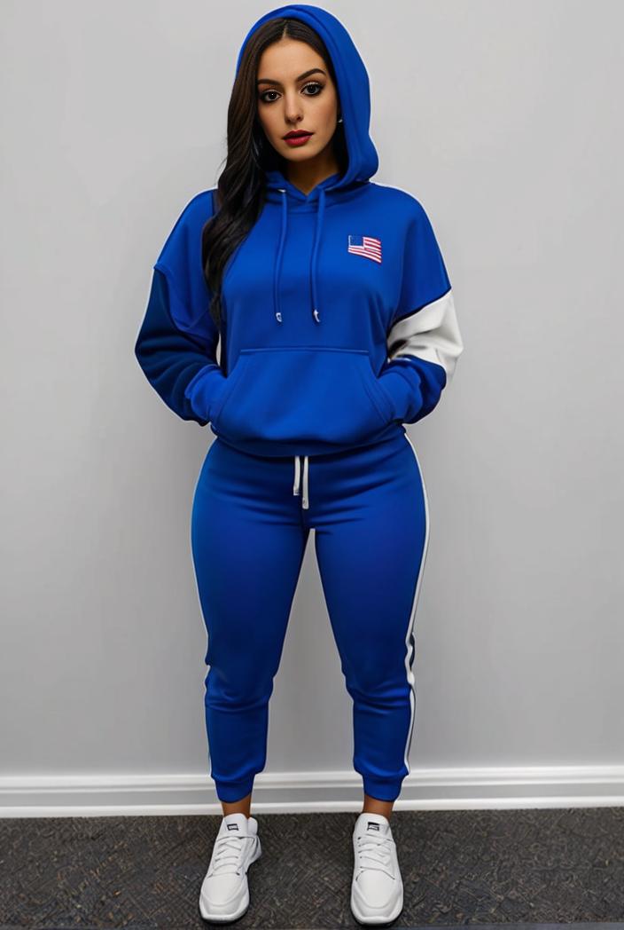 casual drawstring pants and hoodie combo set for women 131887