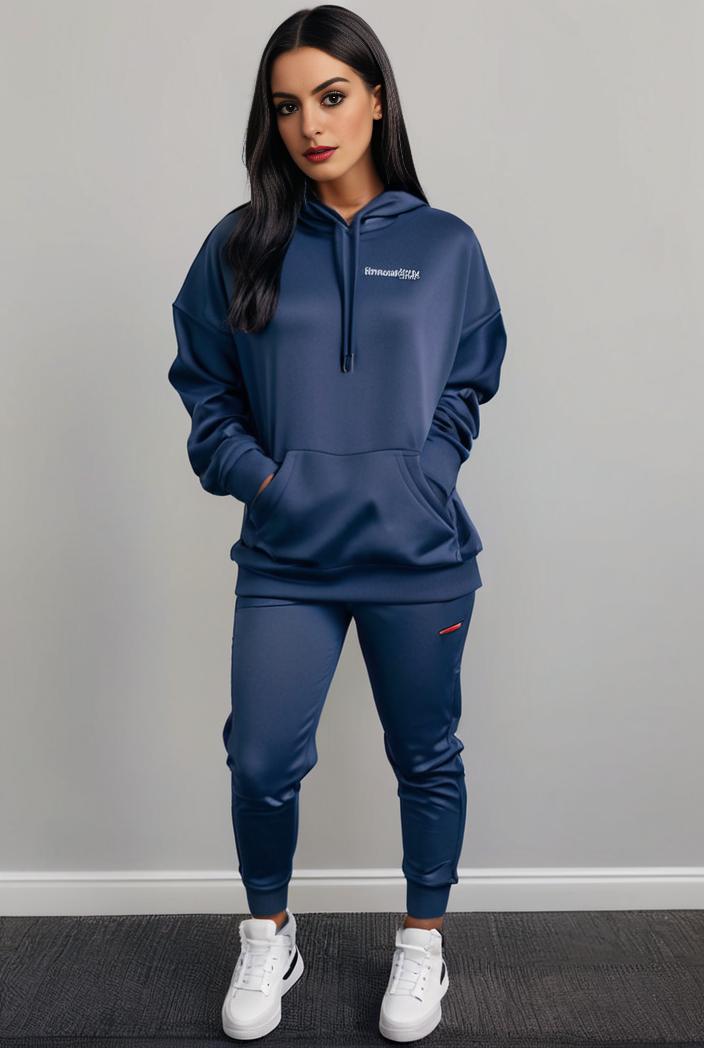 casual drawstring pants and hoodie combo set for women 131889