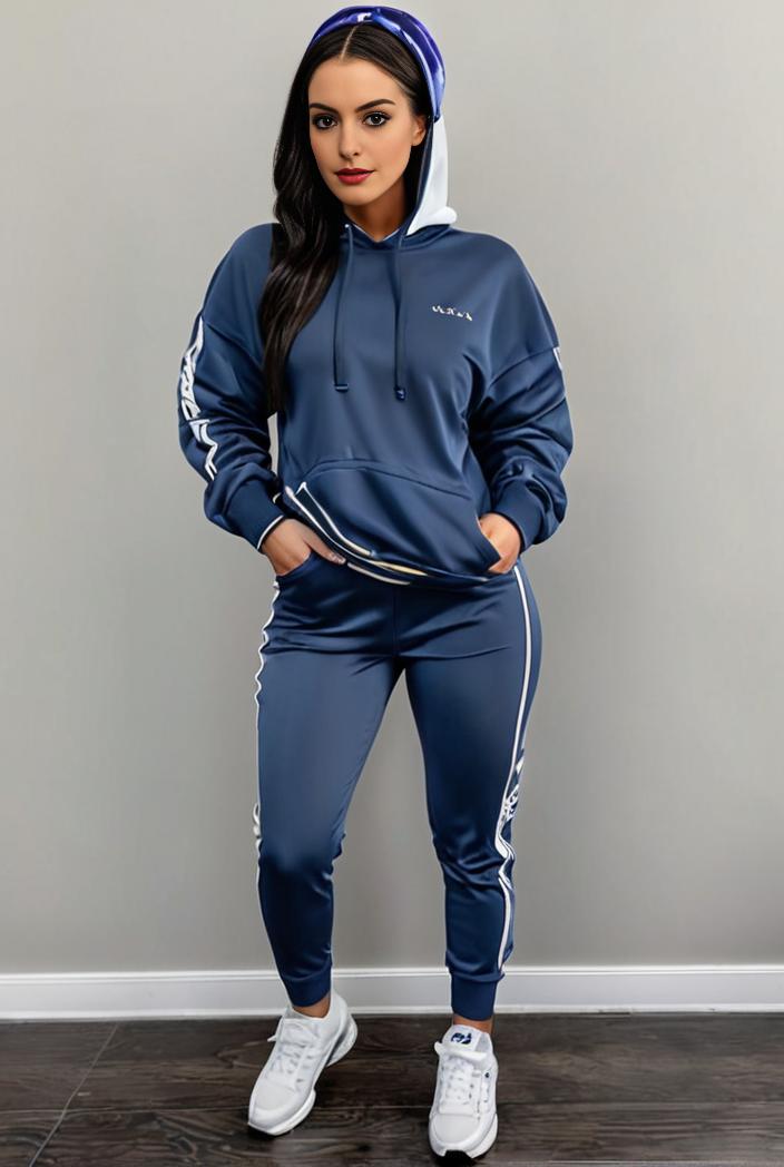 casual drawstring pants and hoodie combo set for women 131891