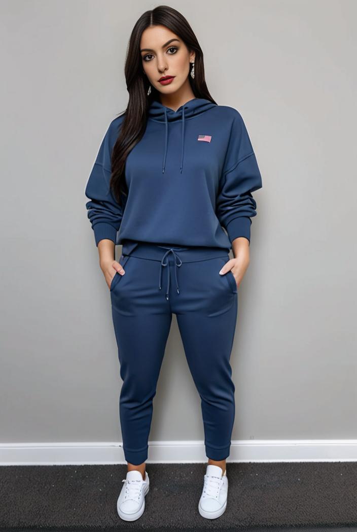 casual drawstring pants and hoodie combo set for women 131892