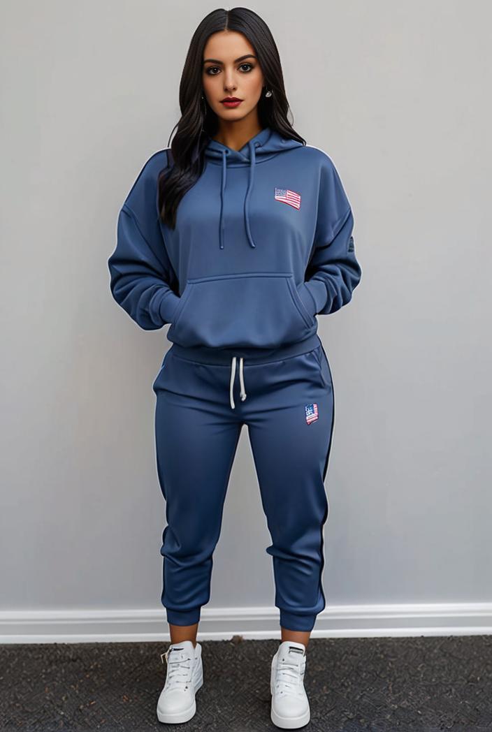 casual drawstring pants and hoodie combo set for women 131895