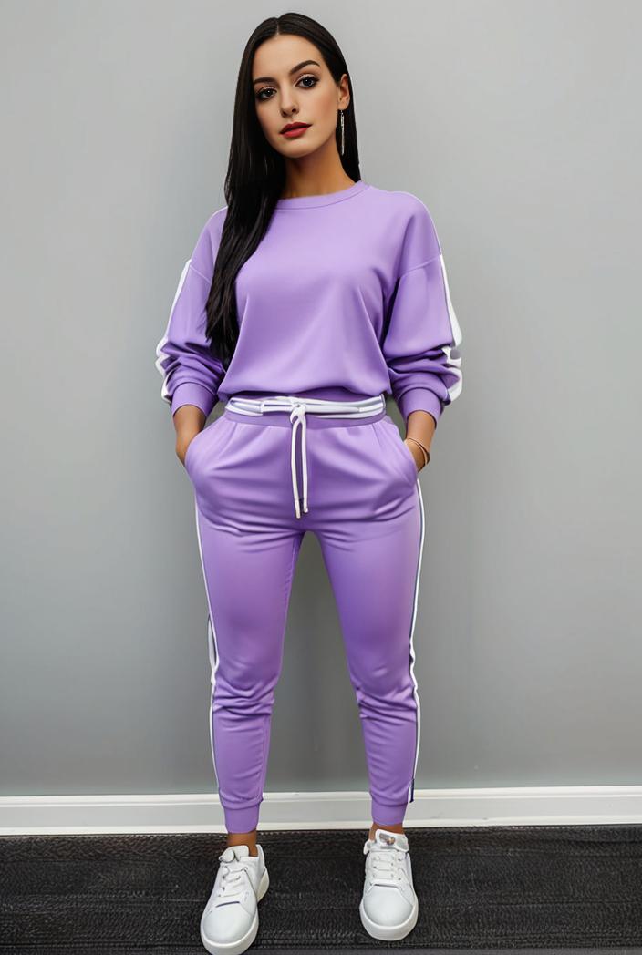 casual drawstring pants and hoodie combo set for women 131902