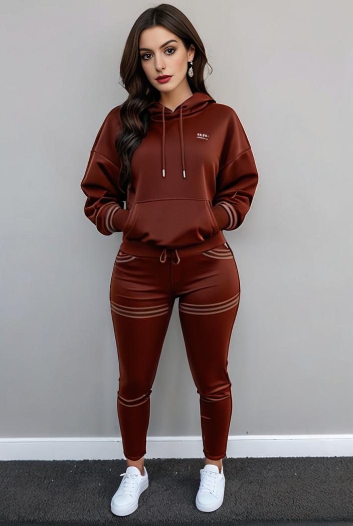 casual drawstring pants and hoodie combo set for women 131908