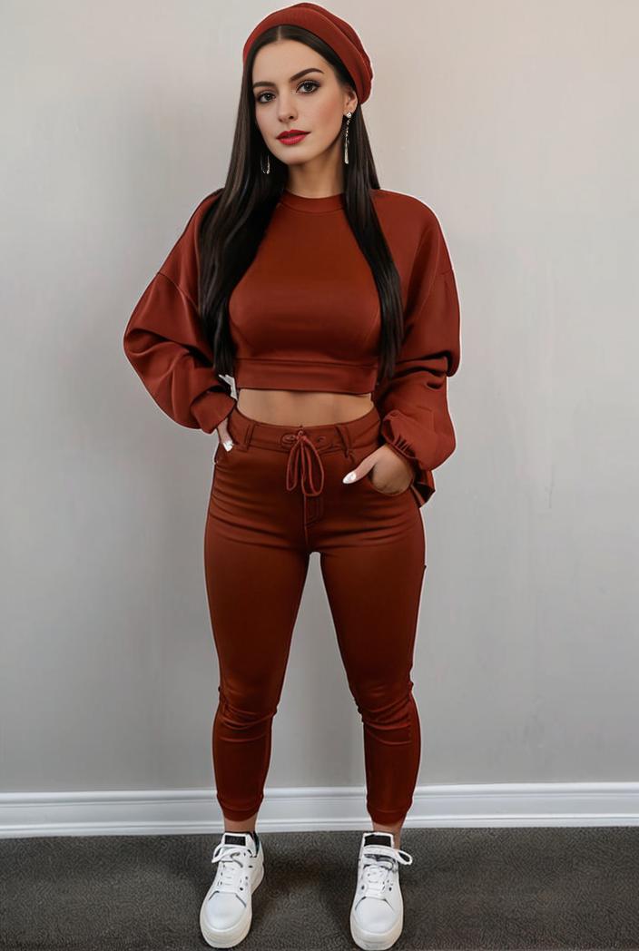 casual drawstring pants and hoodie combo set for women 131909