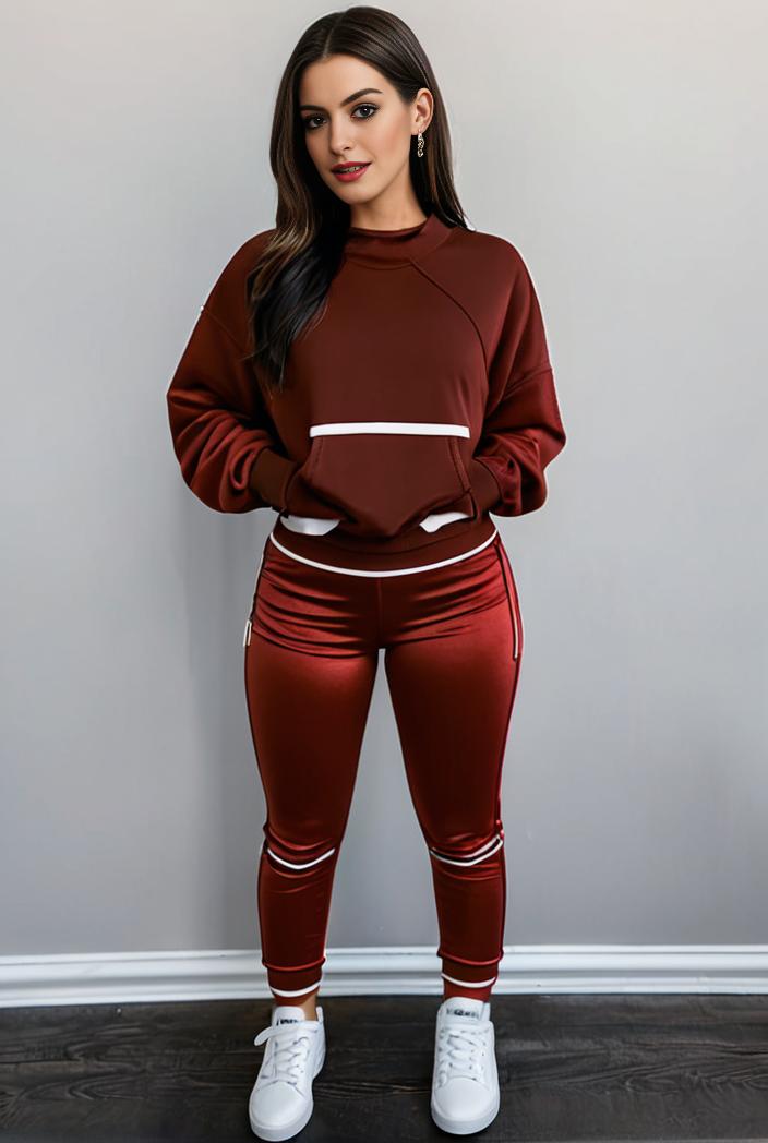 casual drawstring pants and hoodie combo set for women 131912