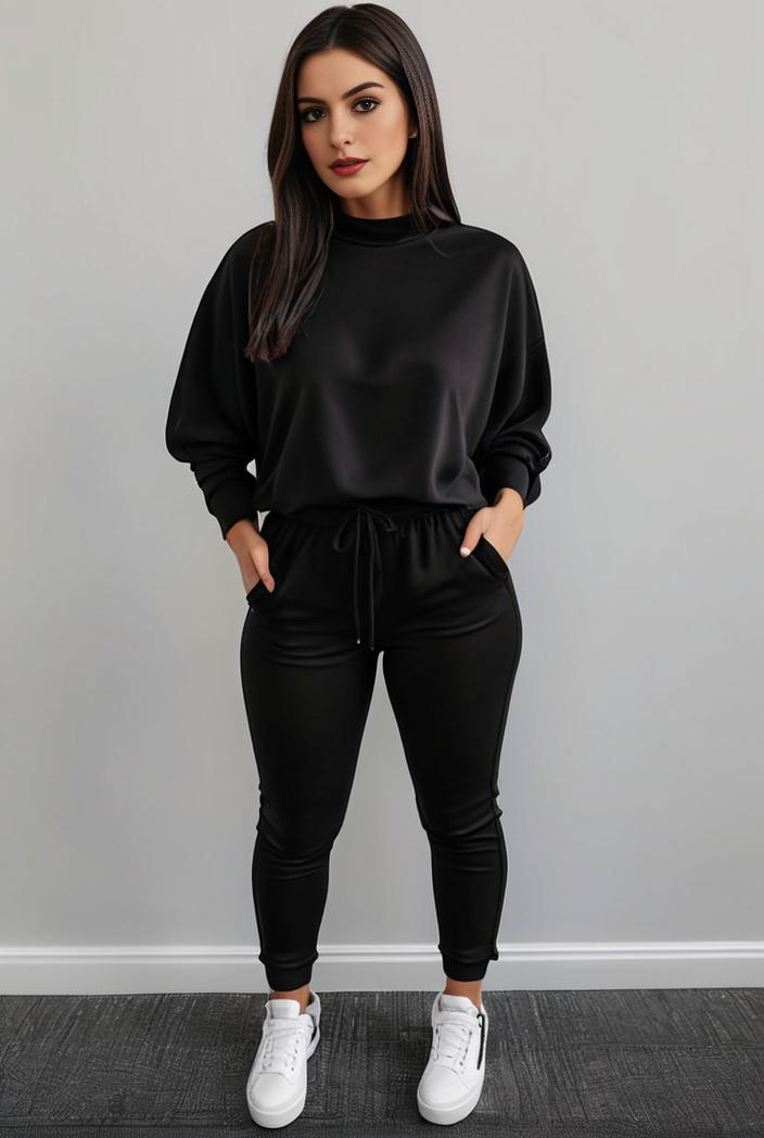 casual drawstring pants and hoodie combo set for women 131913